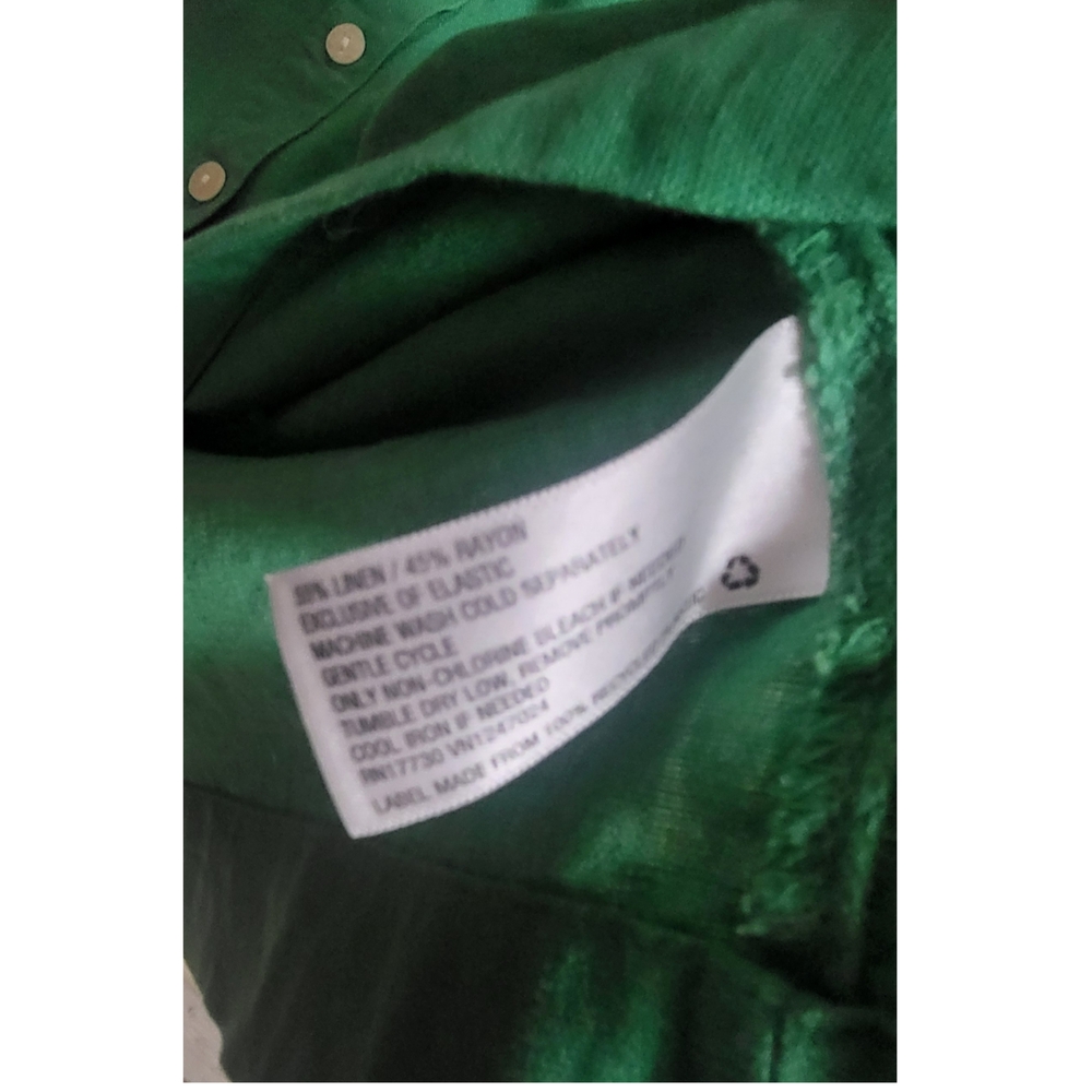 Universal Thread Green Linen Blend Button Front M… - image 5